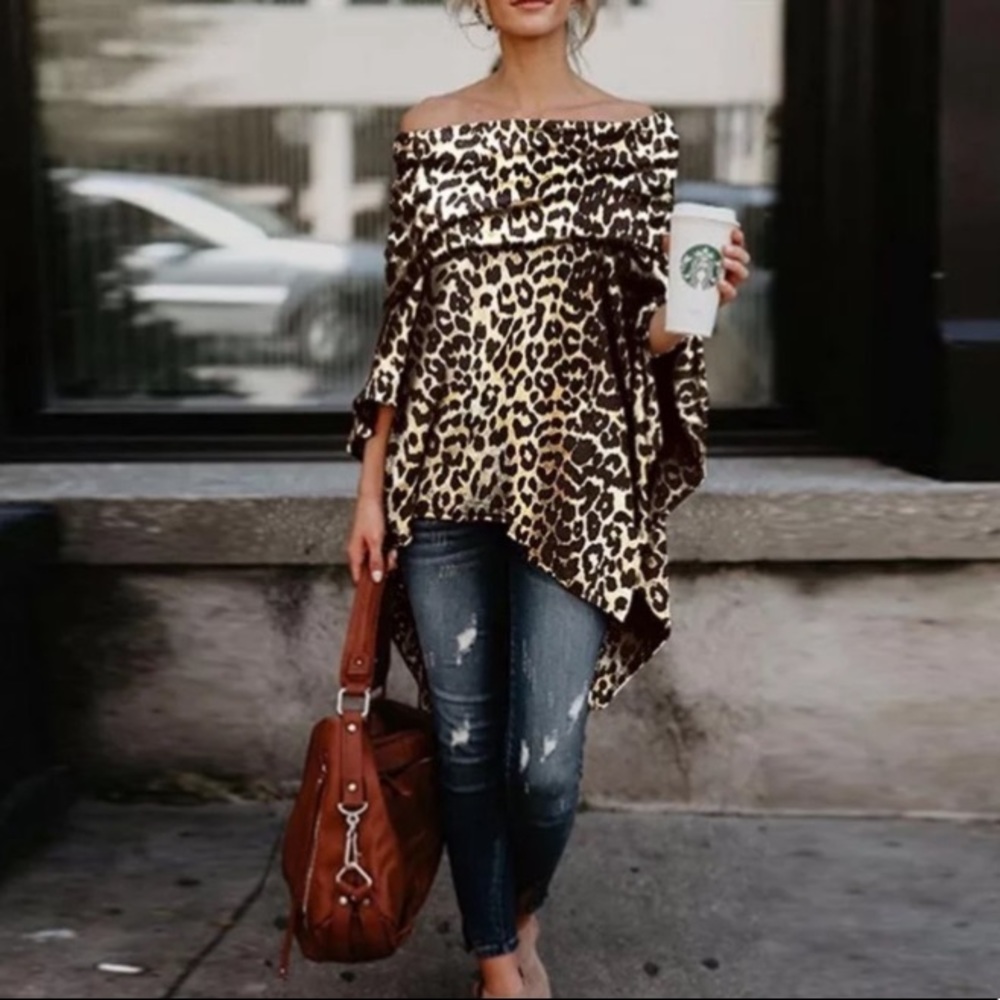 ☮️☮️☮️☮️

 Leopard Animal top poncho - Picture 4 of 8
